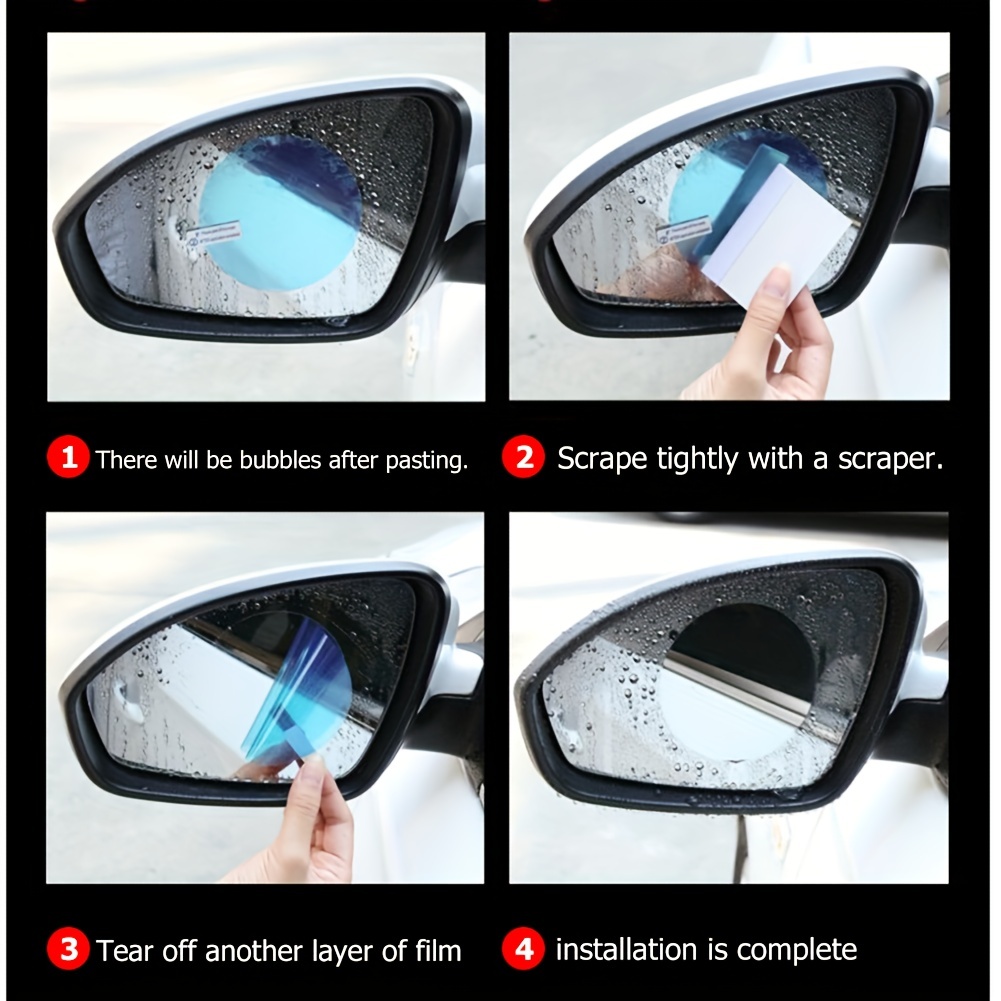 4 Stück Antibeschlag-Autospiegel-Fensterfolien  Seitenrückspiegel-Schutzfolien - Temu Austria