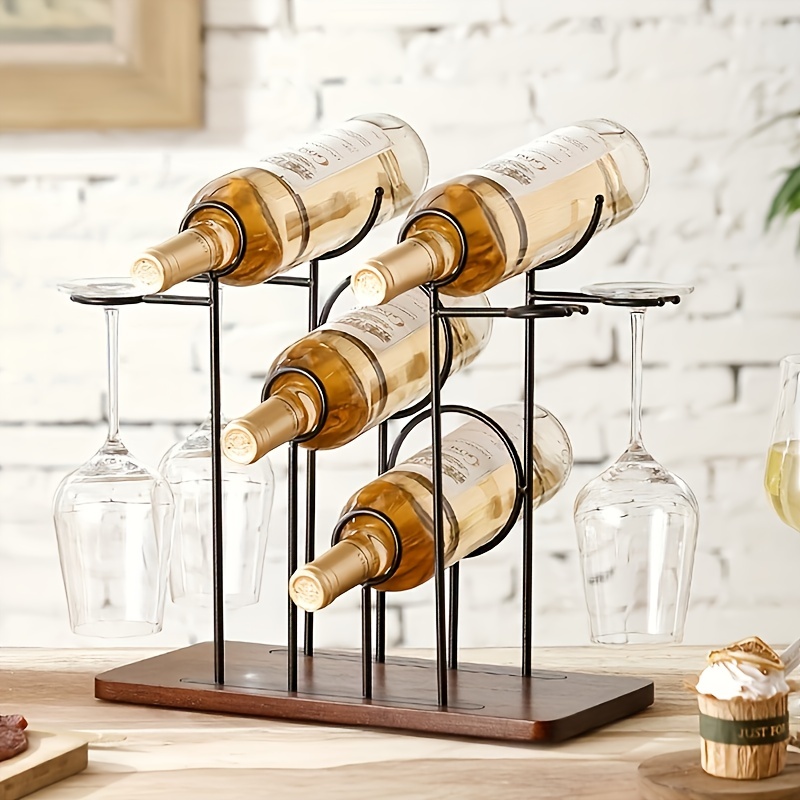 Wine Cabinet Decoration Rack With Goblet & Bottle Holder, Upside Down Wine  Glass & Wine Bottle Shelf, Luxury & High-end Wine Display