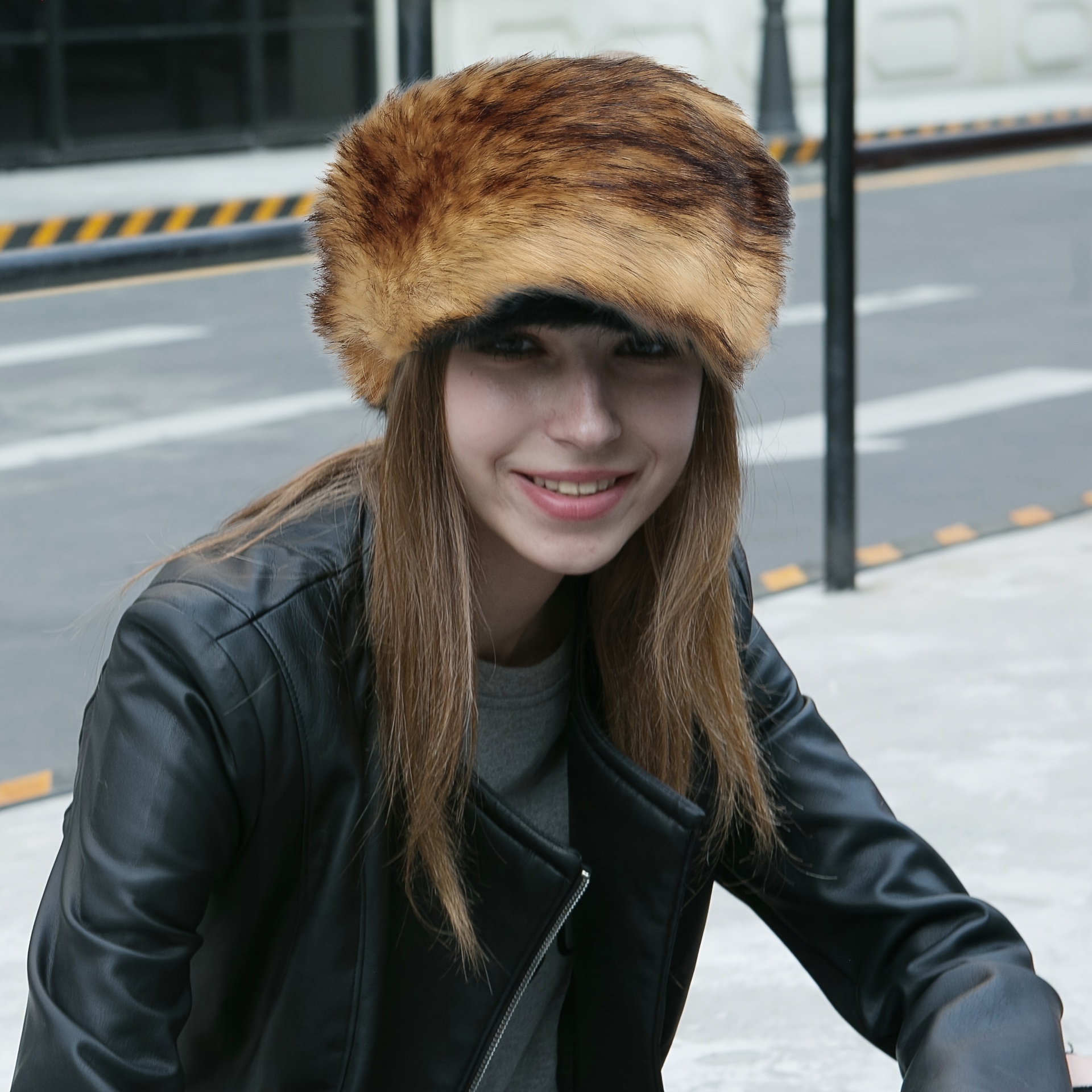 Faux Fur Head Warmer Russian Hat Style Thick Furry Headband
