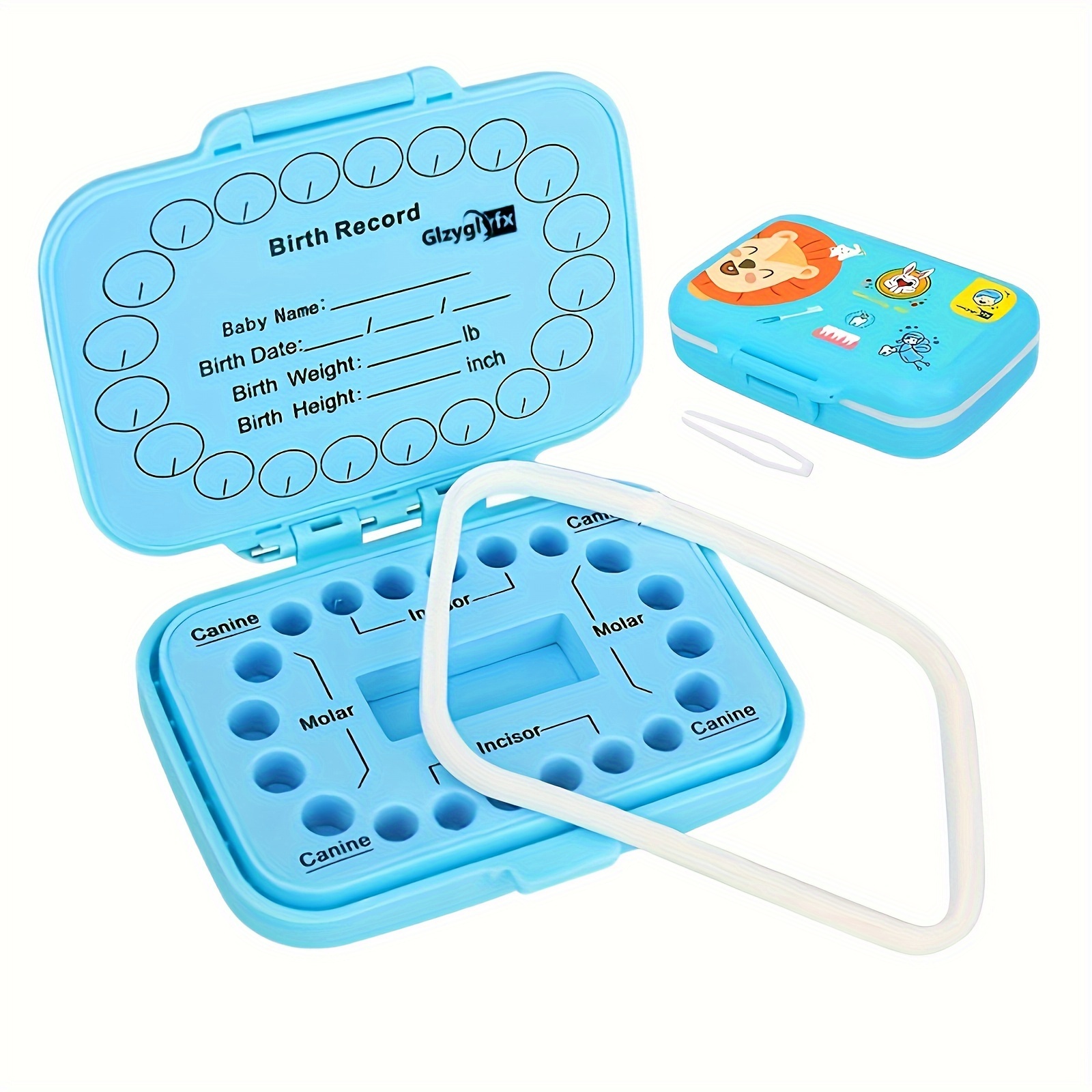 Caja de hada de los dientes para bebé, caja de del primer diente para niños,  soporte de madera para dientes y Oveja azul Zulema organizador de dientes  de leche