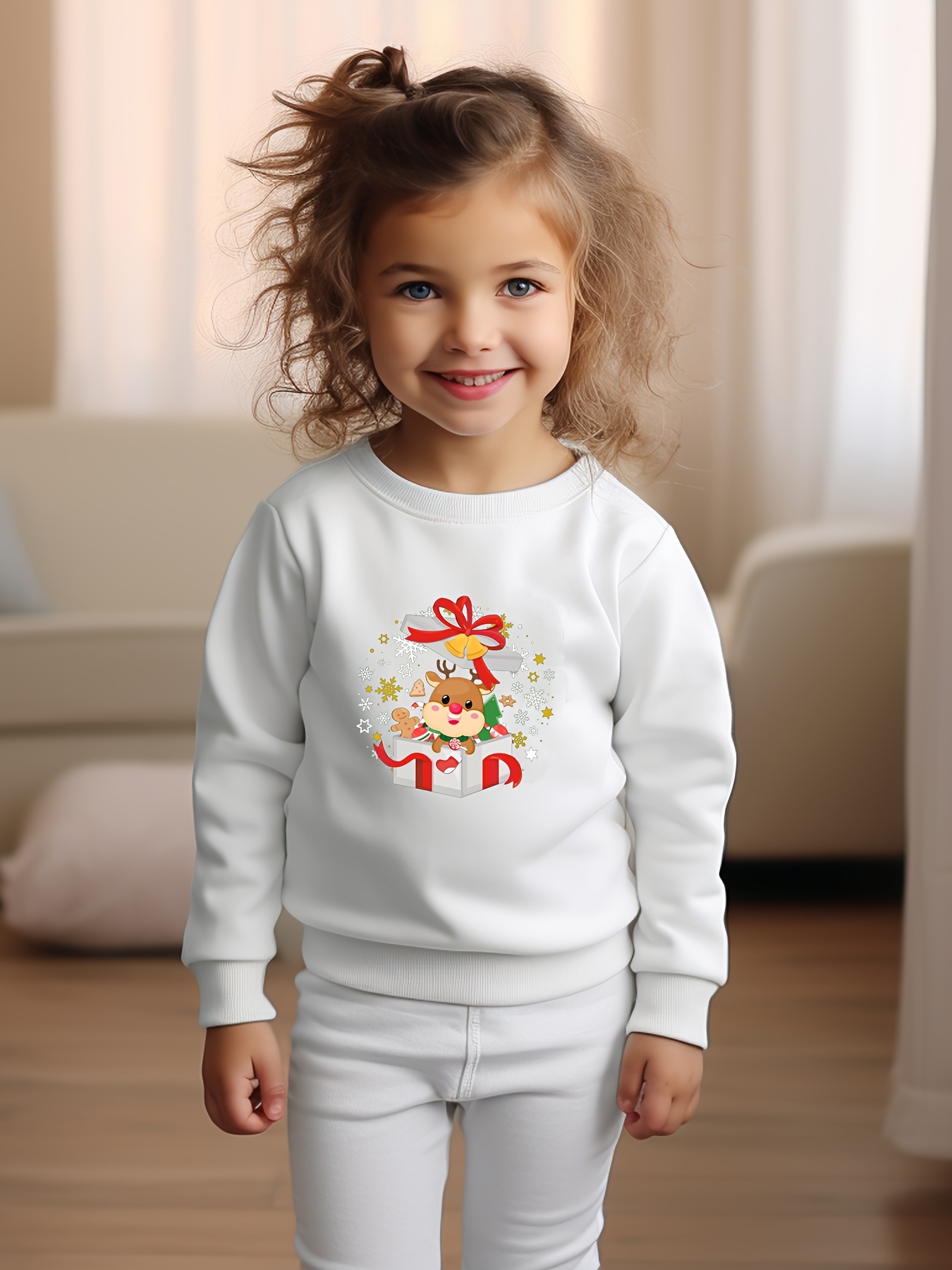 Christmas Surprise Reindeer Sweatshirt for Kids