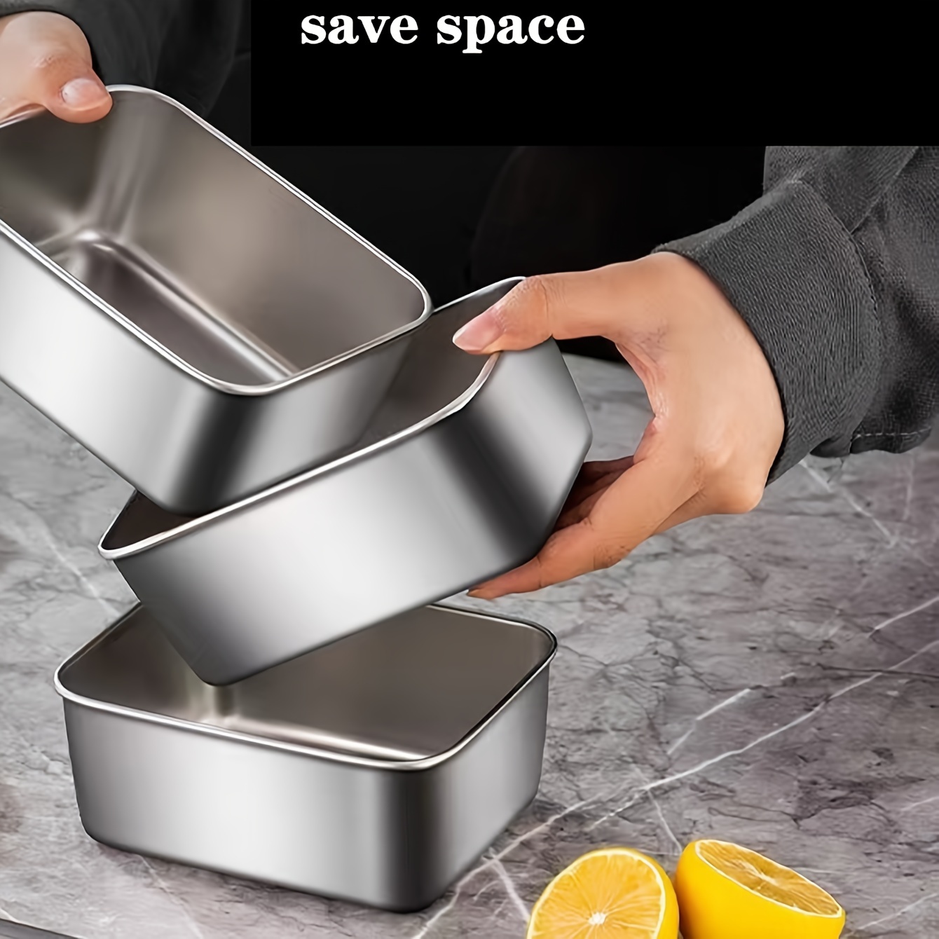 4 sets stainless steel fresh keeping box refrigerator cooler storage box sealed anti overflow bento box picnic lunch box meal prep square box for camping picnic and beach home kitchen supplies details 9