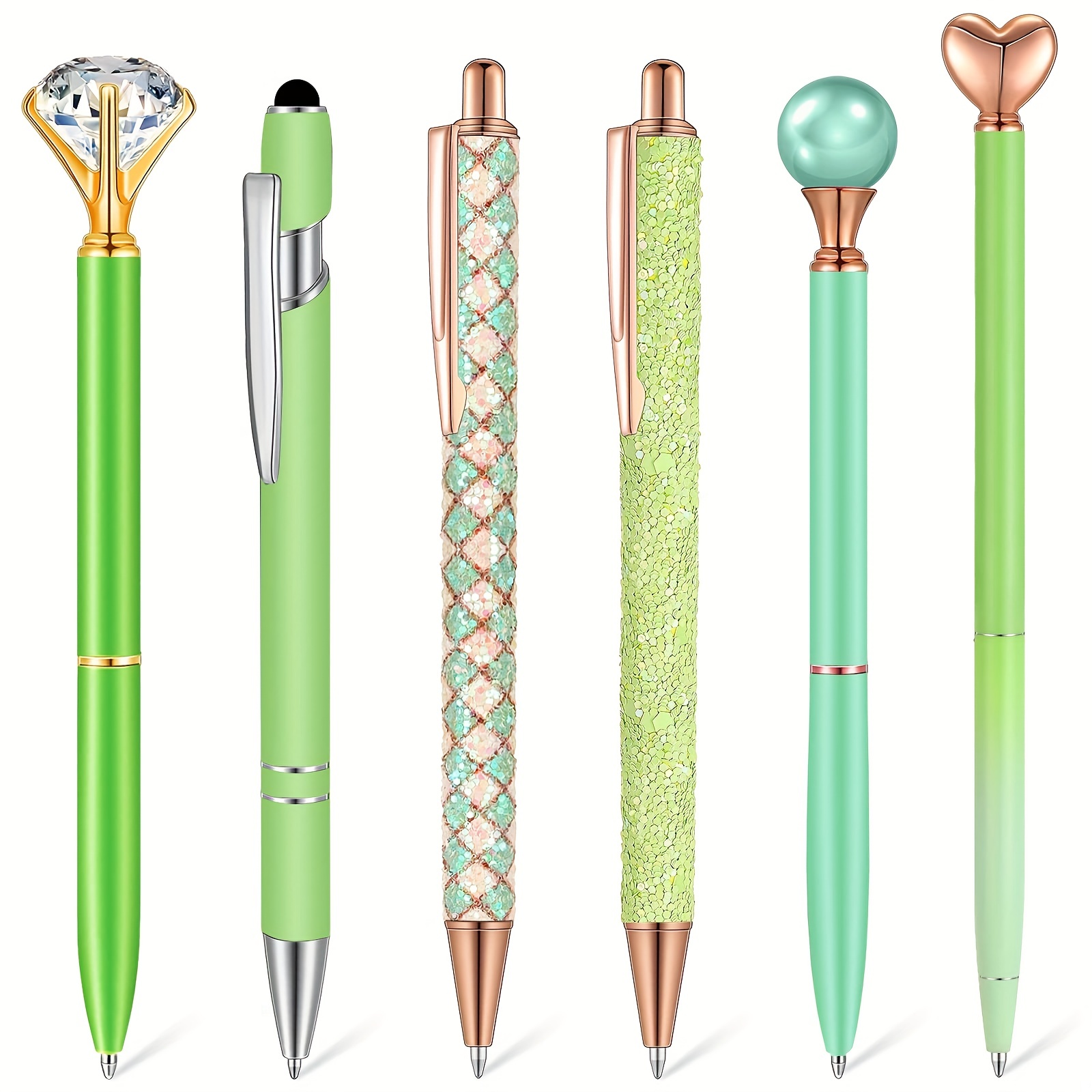 10 Pcs Ballpoint Pens Set Liquid Sand Glitter Pens Metal Pen Girly Crystal Diamond  Pen Ballpoint