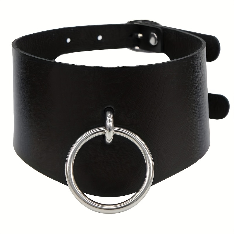 Personality PU Leather Choker Collar Necklace