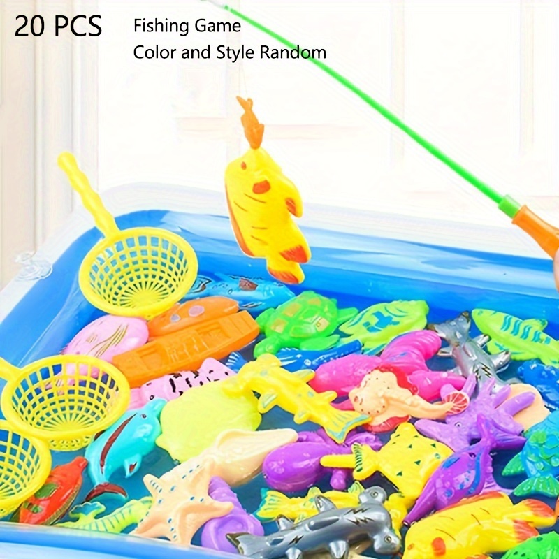 Fishing Game Bath Game Set Plastic Floating Fish (color - Temu