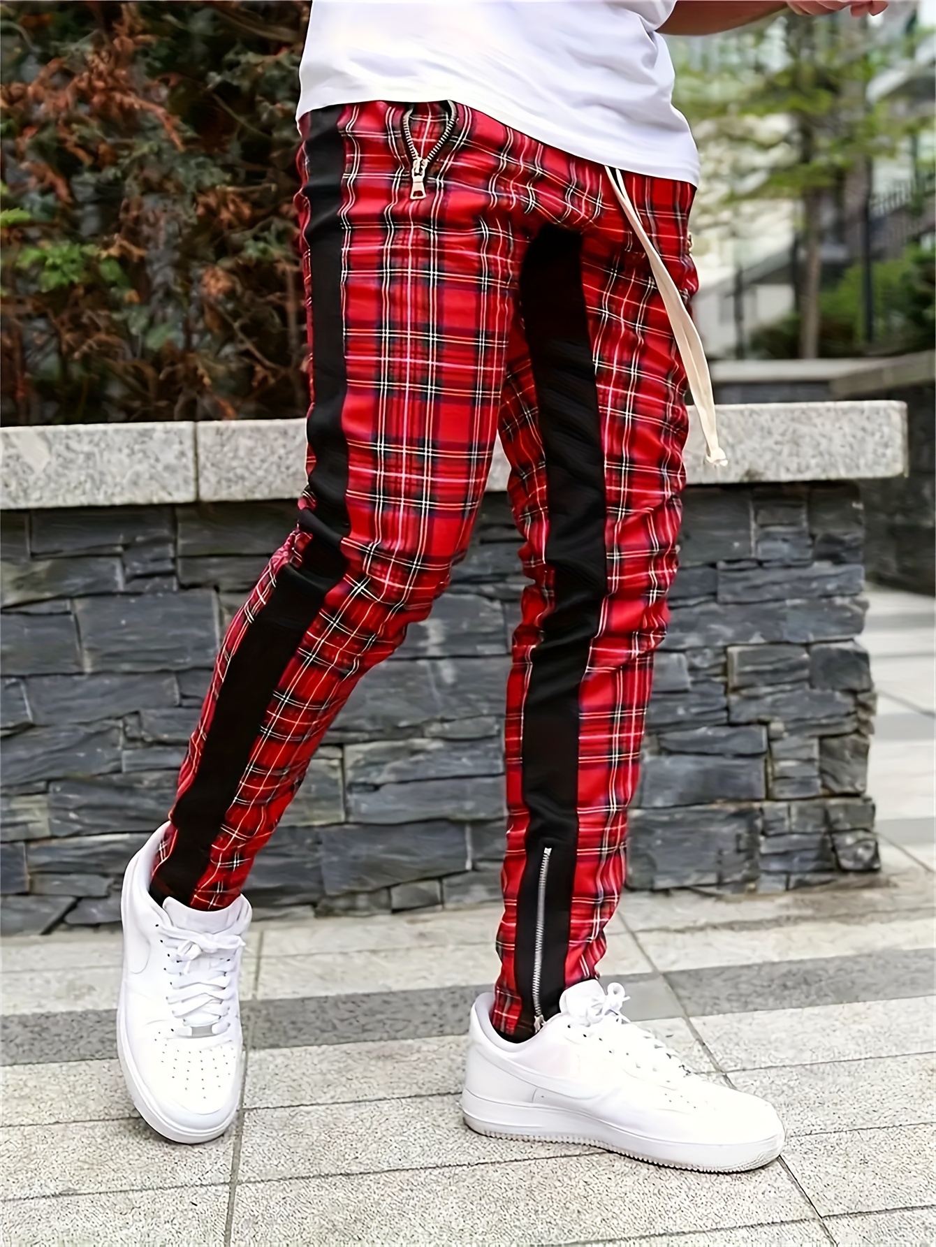 Checkered joggers men on sale