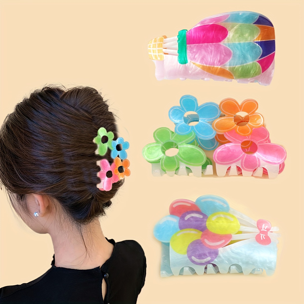 Girl's Flower Hairpin Tulip Cartoon Hair Clip, Aluminum Alloy Casual  Women's Lovely Hair Accessories - Temu