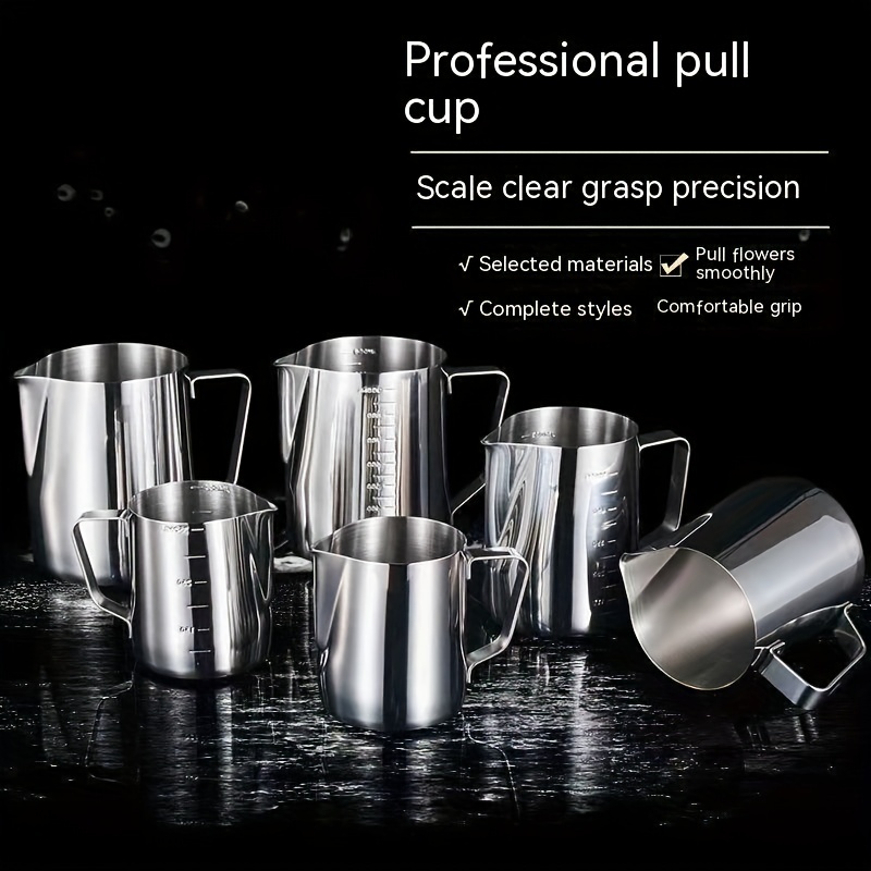 Milk Frothing Pitcher, Steaming Pitcher Stainless Steel Coffee Bar