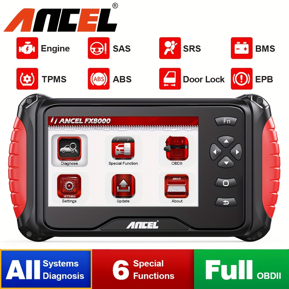 ANCEL-Ferramentas De Diagnóstico Do Carro, FX8000, Todo O Leitor De Código  Do Sistema, Óleo EPB, BAT, ABS, Reset, Adaptação Do Acelerador, OBD2  Scanner Automotivo - AliExpress