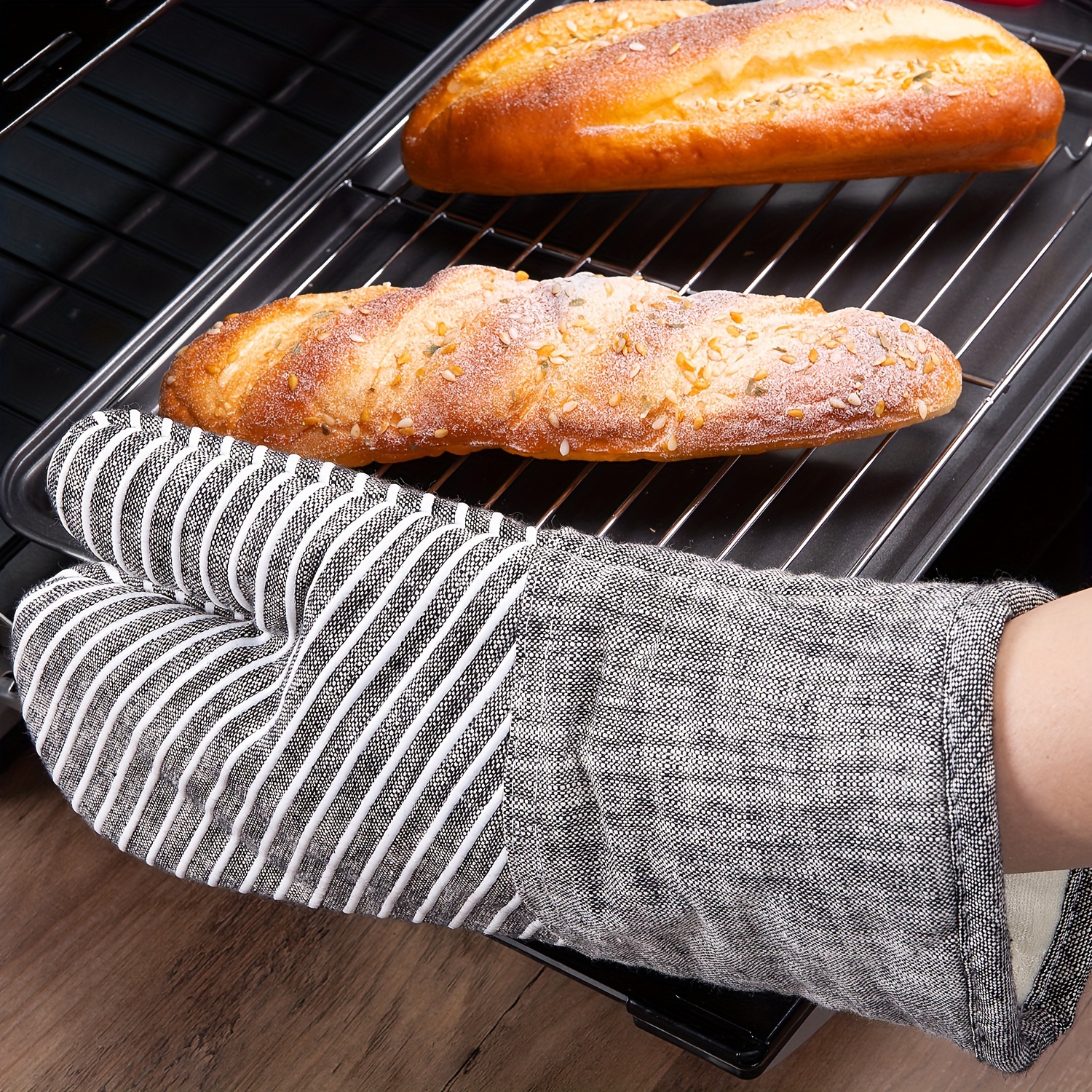 Oven Mitts Simple Style Heat Resistant Mitts Heat Insulation - Temu