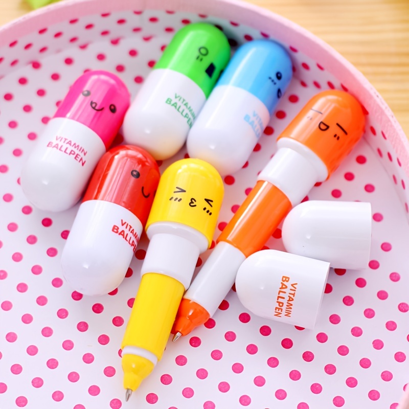 Cute Kawaii Capsule Style Pen in various colours, Kids Stationery, Pill  Pens, Japanese school supplies