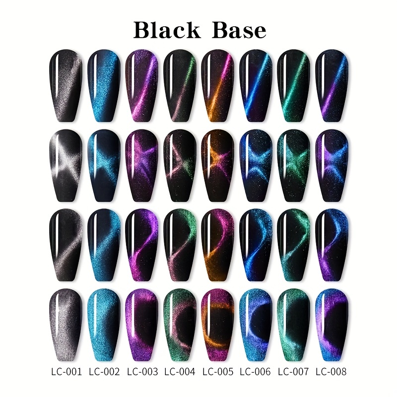 6 Colors 9d Holographic Broken Diamond Cat Magnetic Gel Nail - Temu