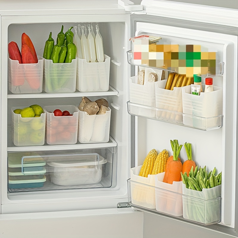 1pc Refrigerator Side Storage Box Organizer, Kitchen Fridge Door Shelf  Container For Food Fresh-keeping And Sorting