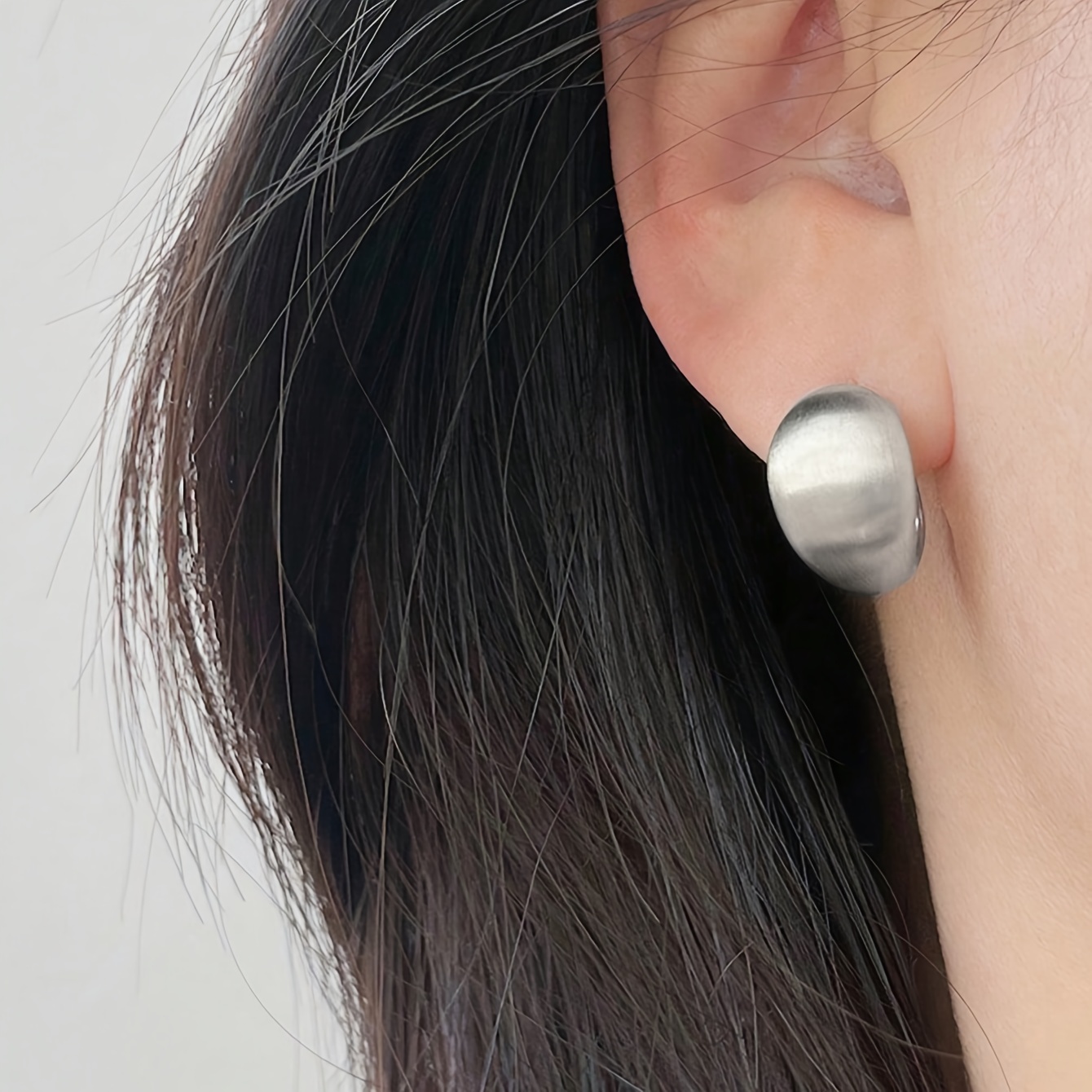 Vintage Copper Hoop Earrings Matte Finish