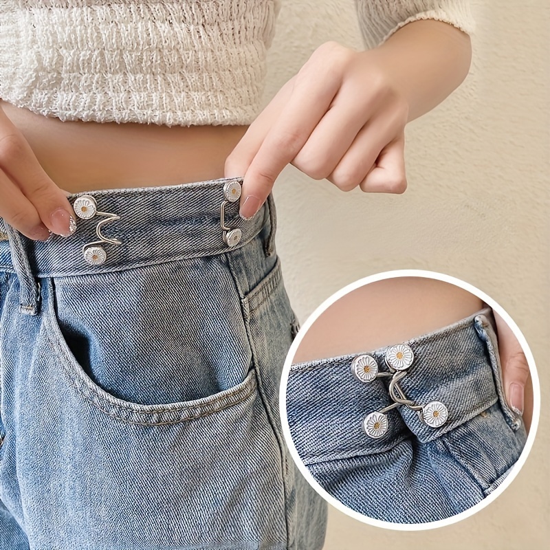 cobee Pant Waist Tightener, 2Sets Adjustable Waist Buckle Detachable Jean  Button for Pants Jeans Pants Clips for Waist No Sewing Required Jean  Buttons