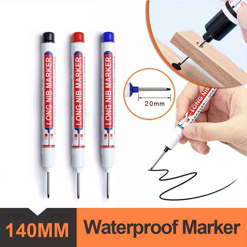 20mm Long Head Marker Pens Woodworking Decoration Deep Hole Marker Pen  Marker Pens for Writing for Deep Hole Ceramic Tile Marker