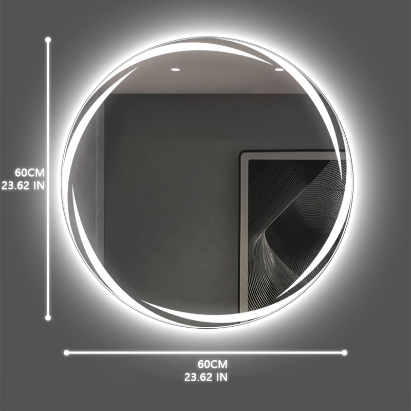 1 Espejo De Baño LED Mejorado, Espejo Antivaho Mejorado IP54, Superficie De  Espejo A Prueba De Explosiones, Espejo LED De 24 X 24 Pulgadas Para Baño