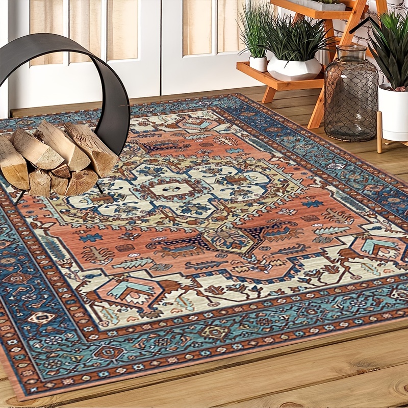 Vintage Outdoor Indoor Area Rug, Anti-slip Boho Persian 2'x 6'/ 5.25'x6'  Outdoor Rugs For Patio Carpet, Soft Foldable Low-pile Carpet For Living  Room Bedroom, Runner Rug Fot Hallway Entryway, Machine Washable, Easy