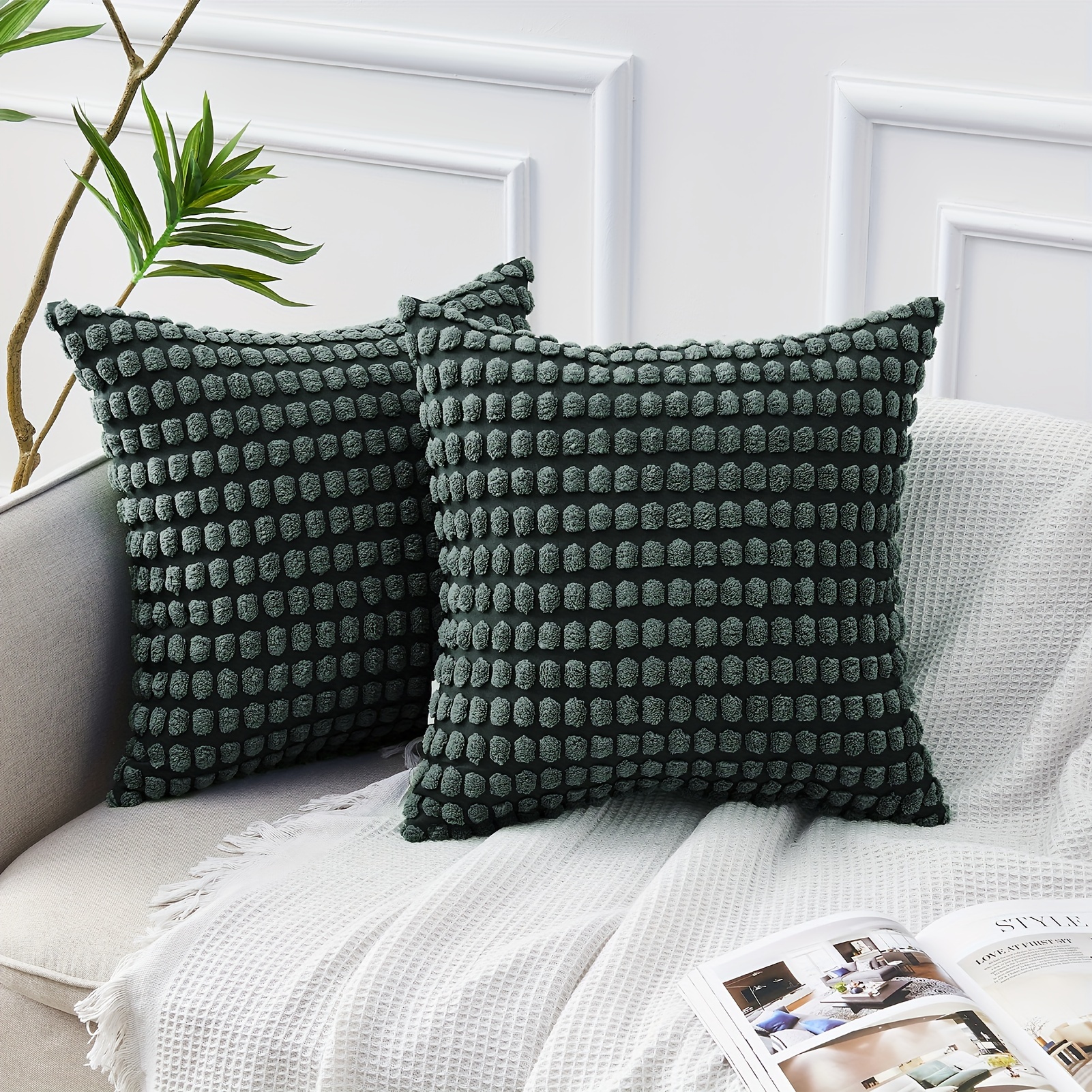 Comfy Plain Big Corduroy Corn Granules Throw Pillow Covers Temu