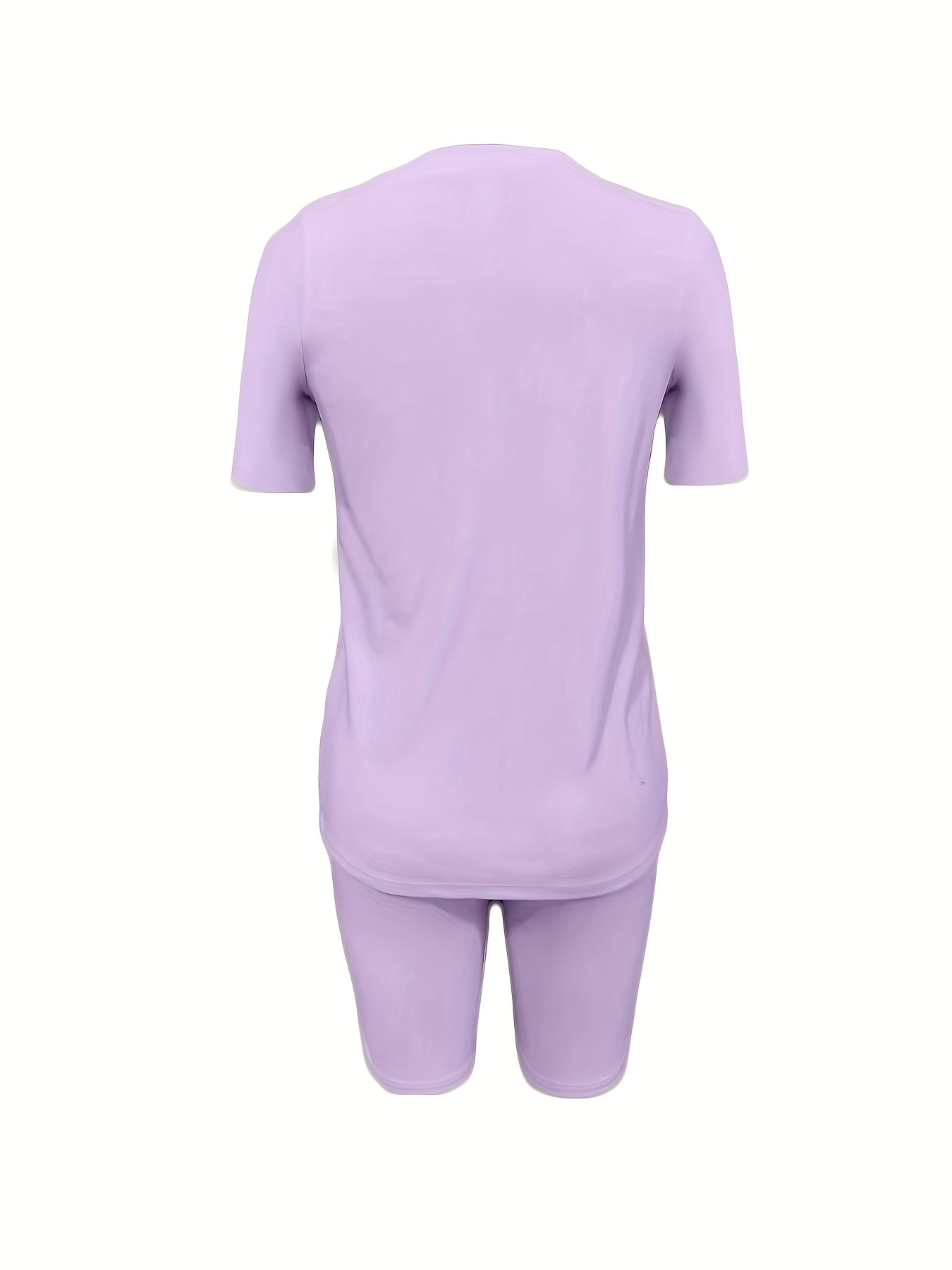Casual Short Sleeve T Shirts and Shorts Two Piece Set  White fashion  casual, Purple fashion casual, Two piece outfit