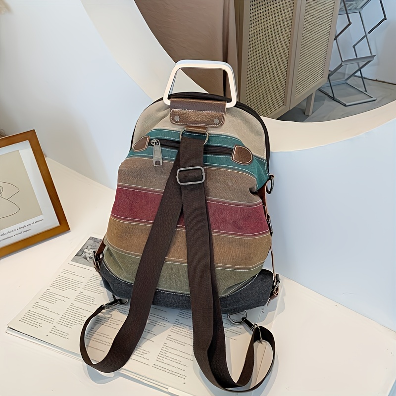 Tay Canvas Backpack Durable Leather Rucksack Stylish 