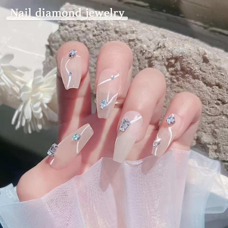Nail art rhinestones square gem personalized manicure DIY