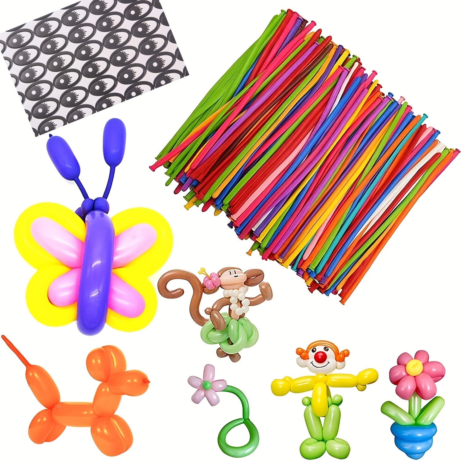  Globos largos para globos de animales que giran, 100 globos de  animales de 260q, globos mágicos para decoraciones de fiesta de cumpleaños  : Juguetes y Juegos