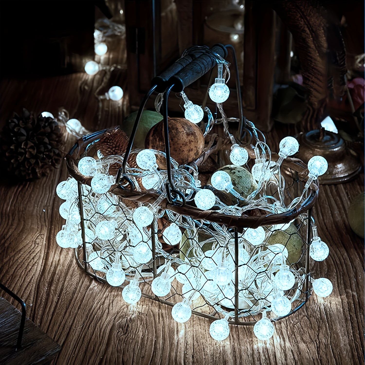 16.4ft Battery Operated Globe String Light with Remote, Warm White