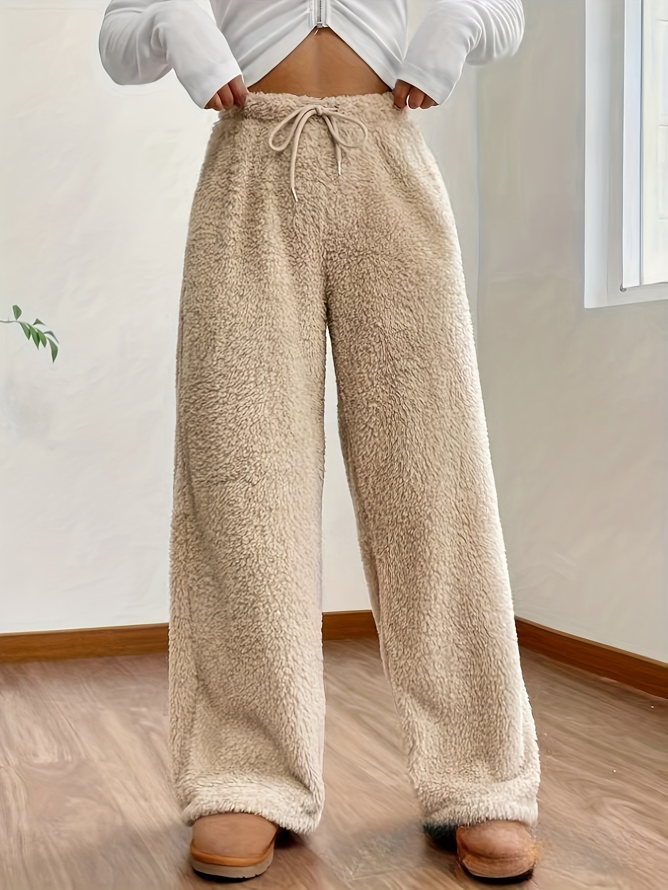 ALWAYS Women's Fluffy Plush Jogger Pants - Super Soft Winter Warm Cozy  Pajama Furry Sleepwear Sweatpants : : Clothing, Shoes & Accessories