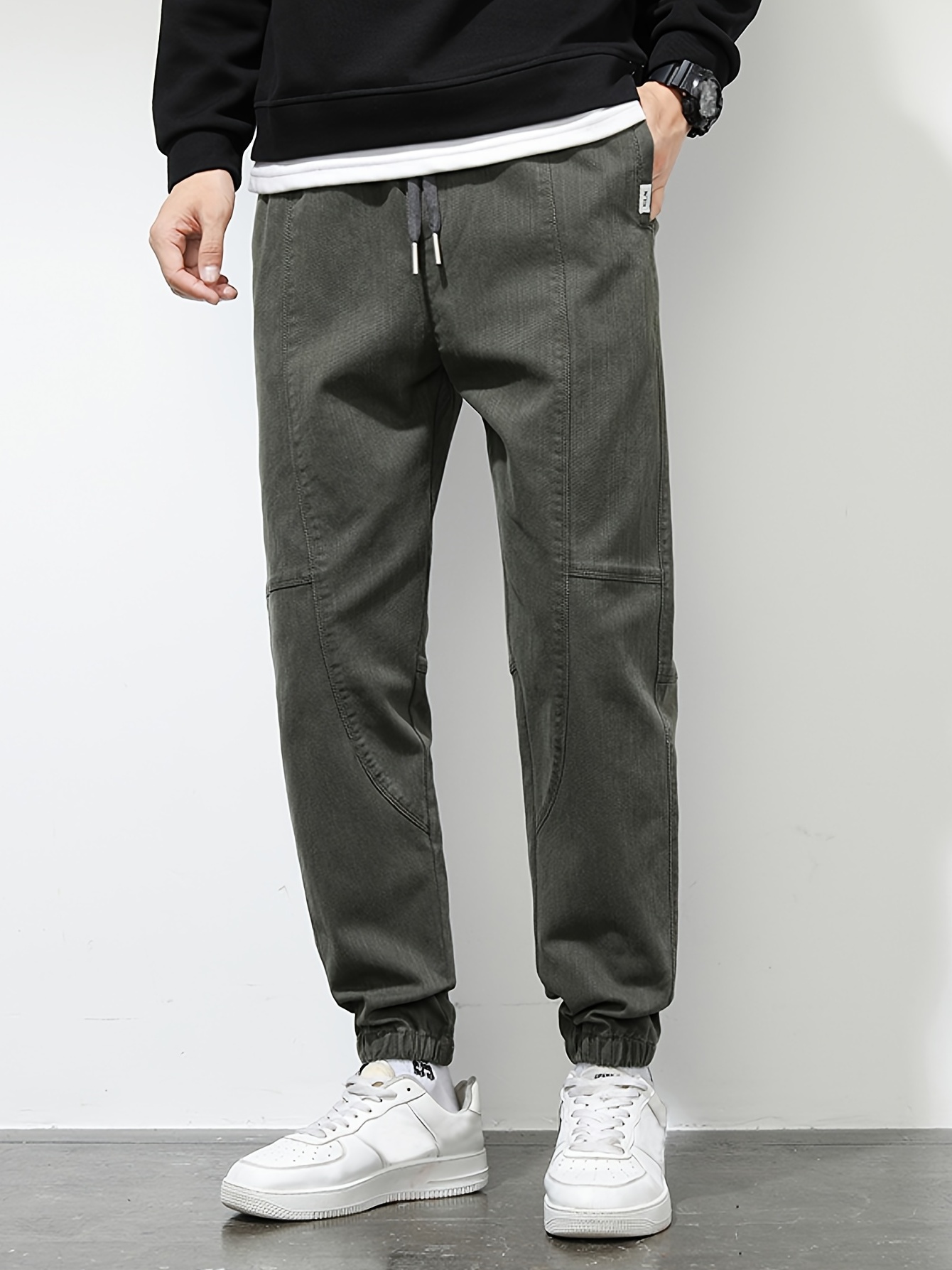 Side Color Striped Men's Casual Thin Drawstring Pocket - Temu