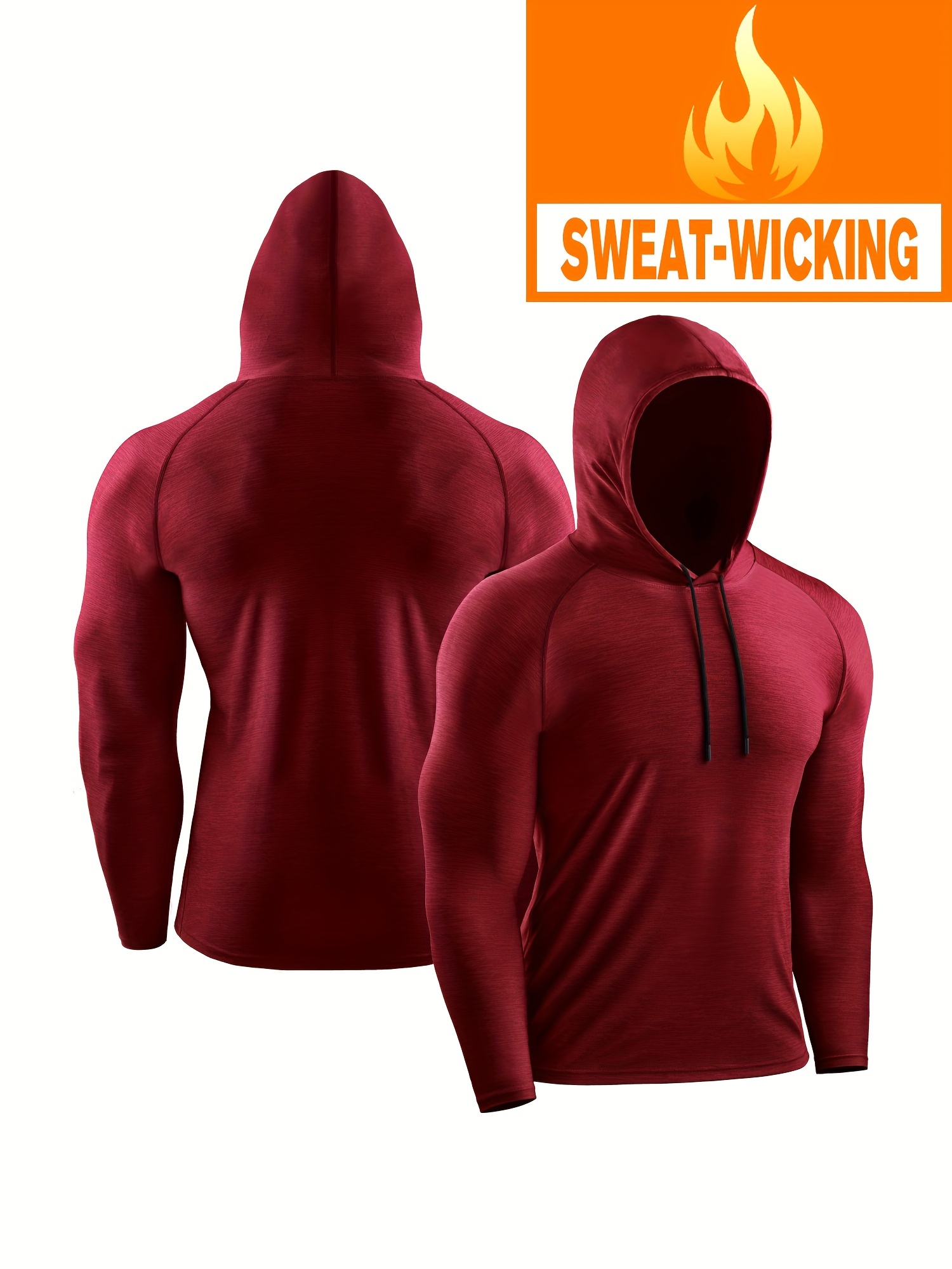 Men's Athletic Hooded Shirts Long Sleeve Workout Sport Hoodie Casual  Running Shirt Quick Dry Pullover Top, Gray, XL