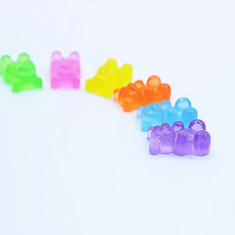 40pcs Colorful Gummy Charms Bear Pendant Glitter Resin Candy Bear Charms  Gummy Bear Beads Charm Necklace Charms for DIY Necklace Earrings Bracelet