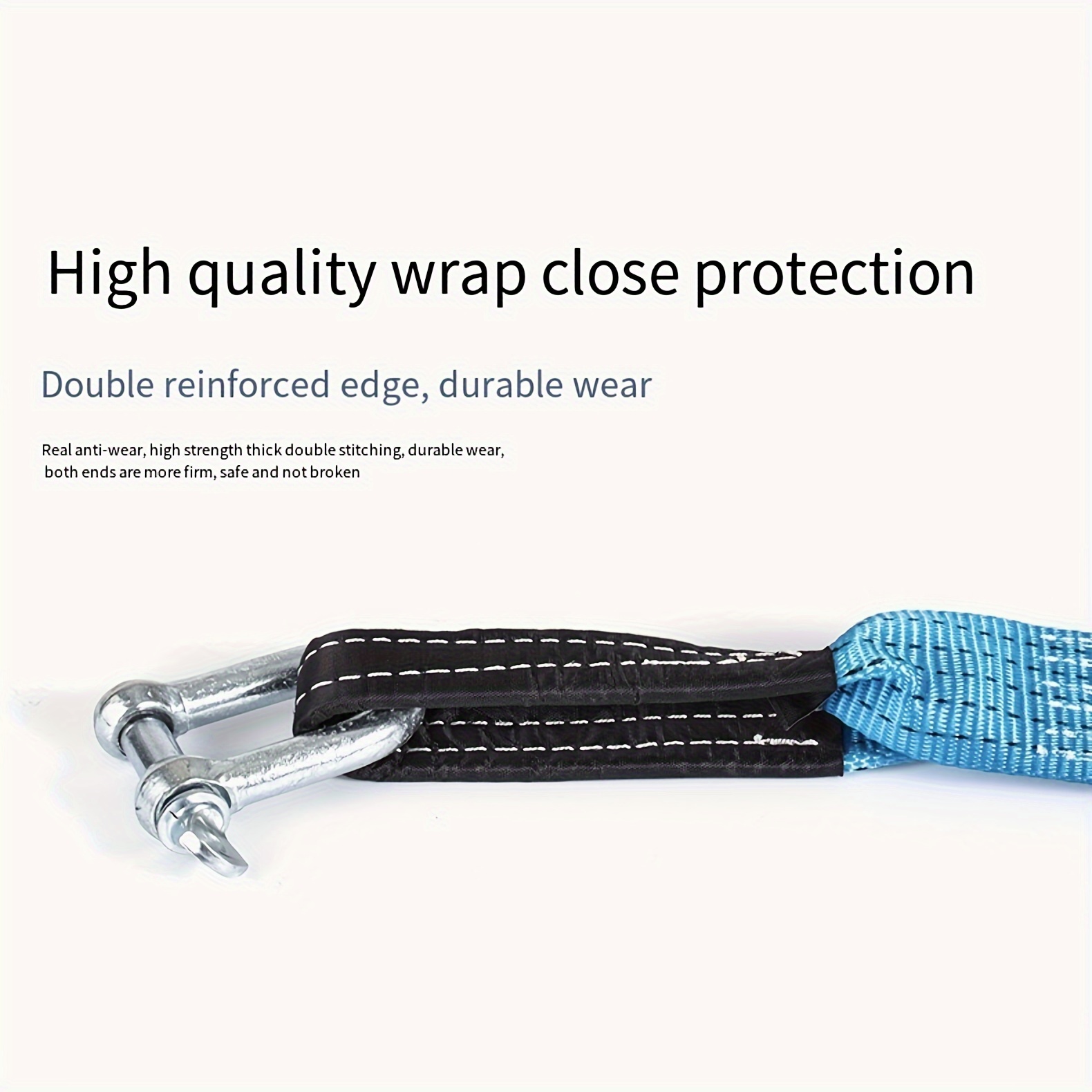 Multi-usage Polyester Capacité De Charge Bleu U-lock Corde De Remorque Avec  Bande Réfléchissante Pour Les VR / Voitures / Motos - Temu France