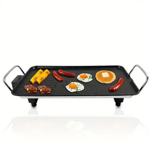 Indoor Electric Grill, Techwood 1500W BBQ Korean Grill with 5 Gear  Temperature Adjustment & Metal Drip Tray, Handle, Removable Griddle and  Grill