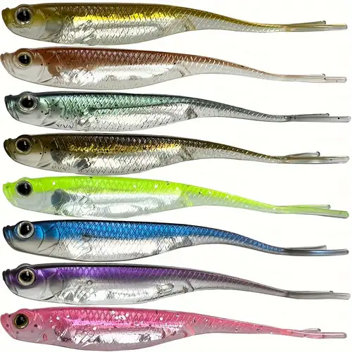 6 Pack Of Soft Baits T Shape Tail Swimbaits For Bass Fishing