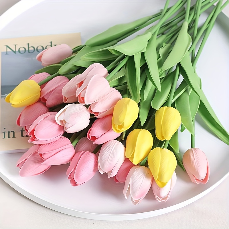 5 10pcs Artificial Tulip Flowers Real Touch Tulip Flowers Bouqeut Bouquet  Decor Home Wedding Decor Fall Halloween Room Decor Xmas Christmas Home  Decor, 24/7 Customer Service