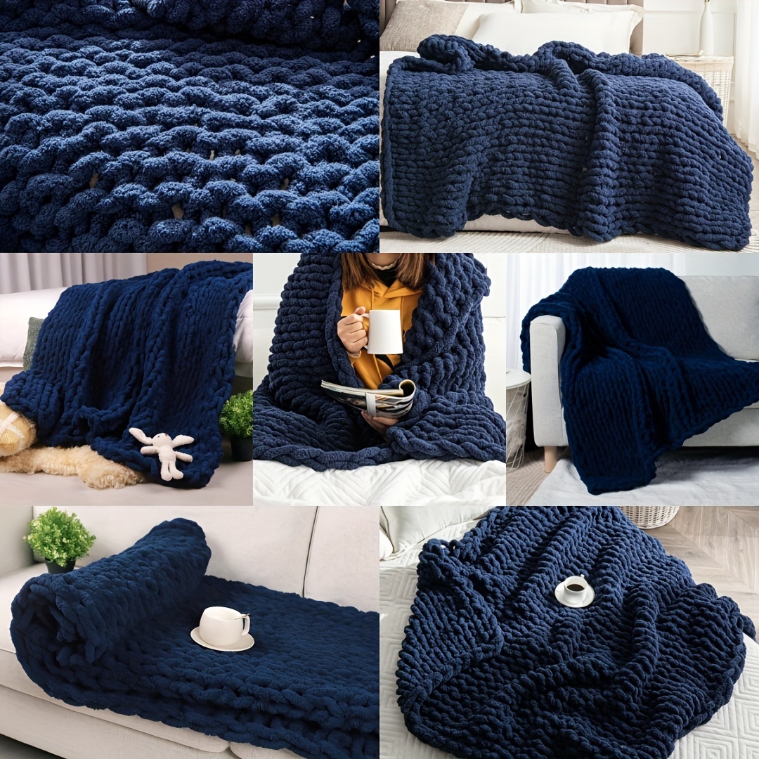 BATELO Crochet Yarn,Blanket Yarn,Knitting Yarn,Chenille Yarn,Baby Yarn for  Crocheting Soft Fluffy Bed Sofa Home Decor DIY (Navy Blue) : :  Home & Kitchen