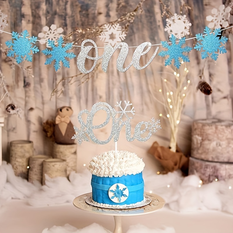 Snowflake One Banner Snowflake One Cake Topper Snowflake - Temu