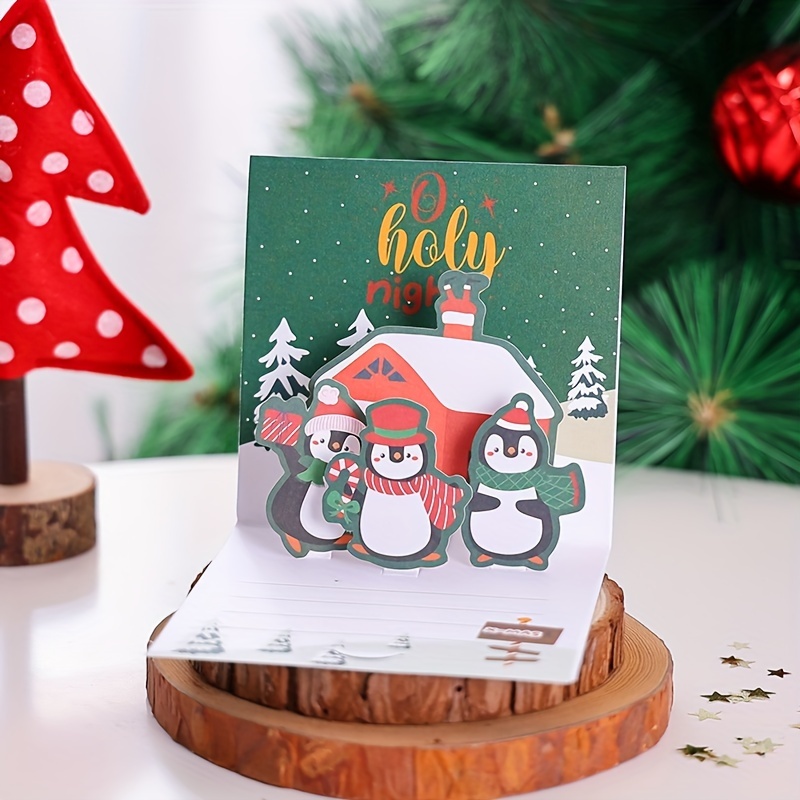 Dainzusyful Gift Cards Holiday Cards Creative 3D Three Paper