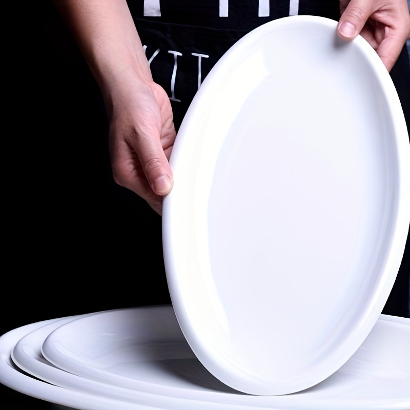Restaurantware Voga - Platos blancos de 12 pulgadas, 10 platos blancos  extra grandes, redondos, resistentes a roturas, platos de plástico blanco  de