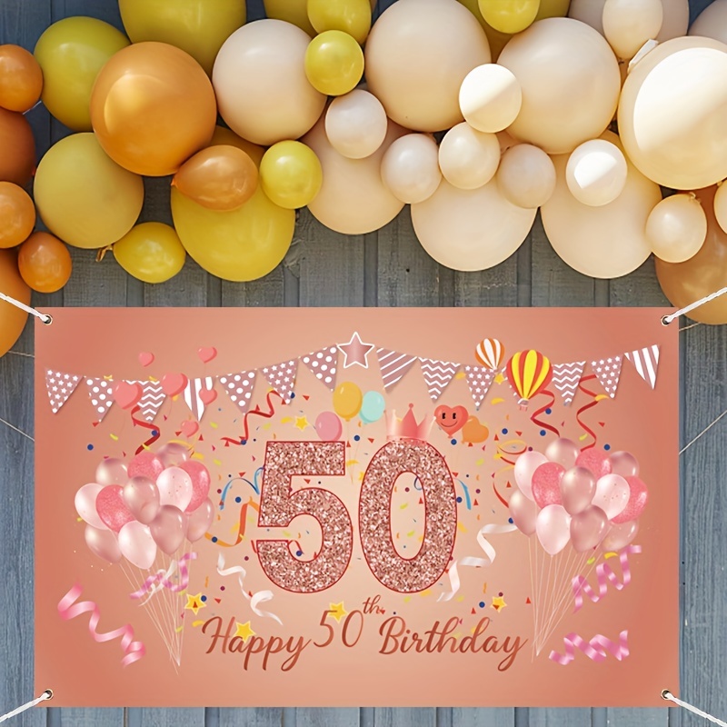 1pc Pancarta Fondo Cumpleaños Feliz 50 Años Decoraciones - Temu