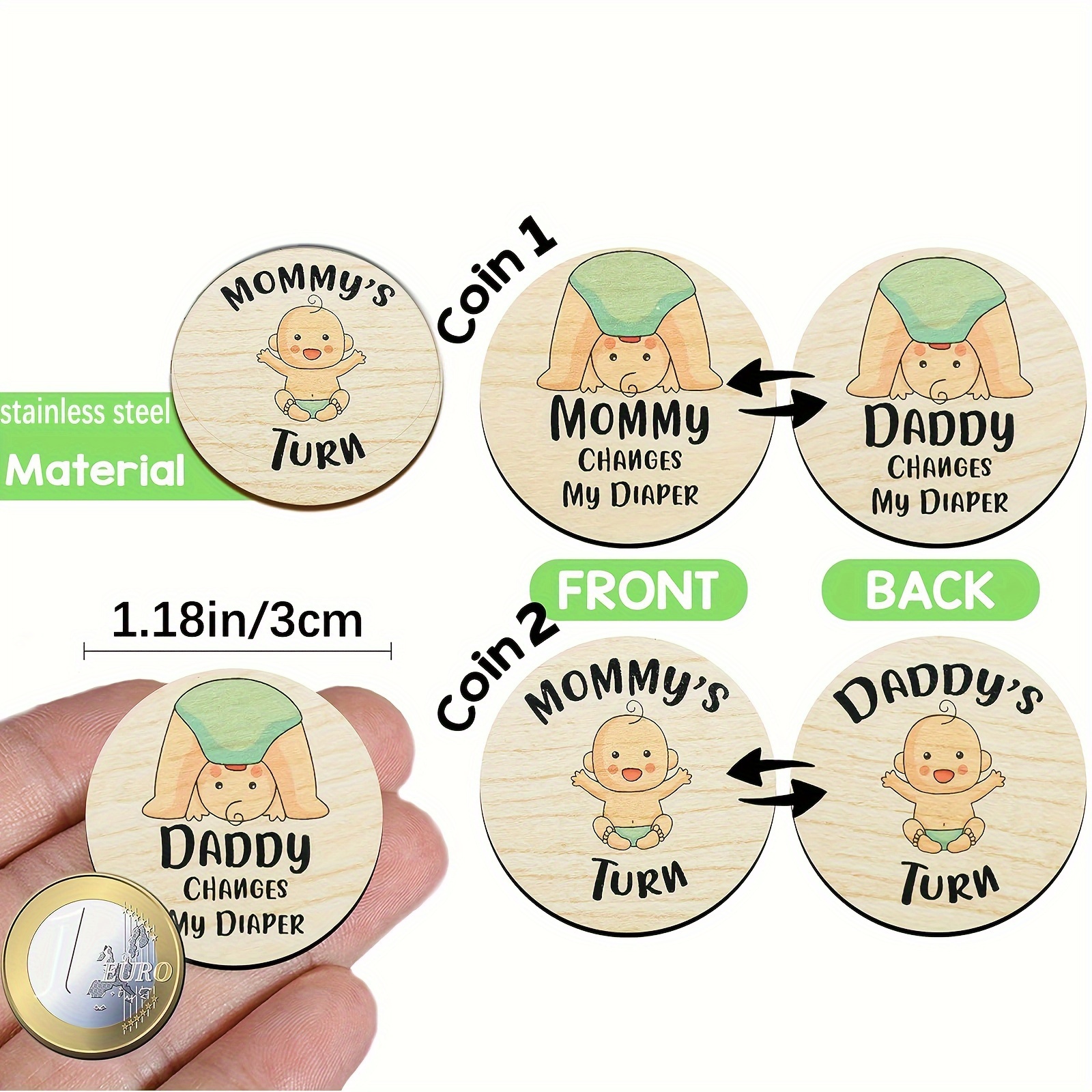 Baby Gift New Parents Decision Coin, Pregnancy Gifts New Born Baby Bifts, New Parents Gifts Couples Gift Ideas for First Time to Be Daddy Mummy for