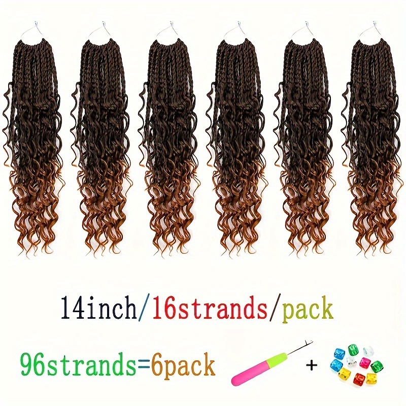 Box Braids Crochet Braids Curly Ends 3x Box Braid Ombre - Temu