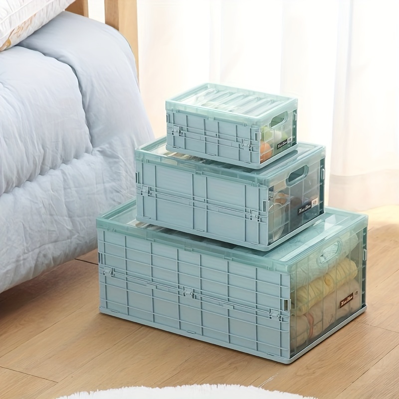 Caja decorativa de moda reutilizable con tapa, caja de almacenamiento de  Color sólido, gran capacidad para