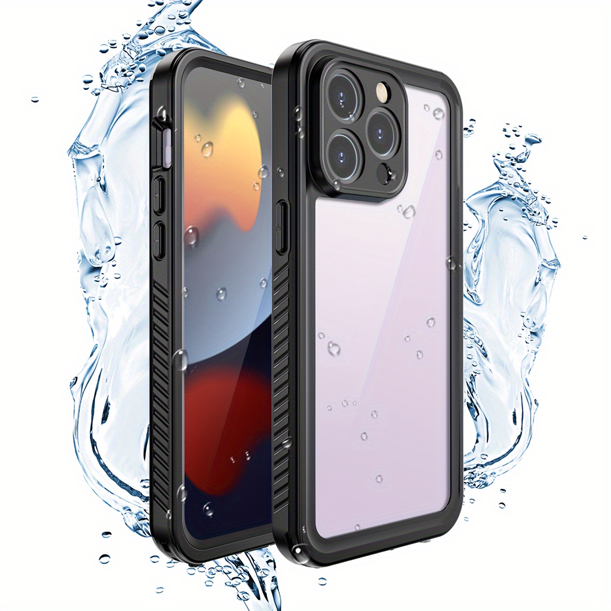 Compatible with iPhone 15 Pro Max Case, [Dustproof Design] Full-Body Rugged  Shockproof Hard Phone Case with Built-in 9H Tempered Glass Screen