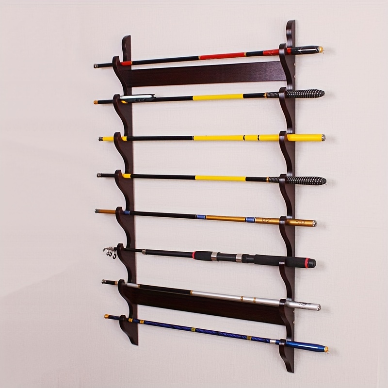 Organize & Display Your Fishing Rods with this 8-Hole Wooden Rod Holder!