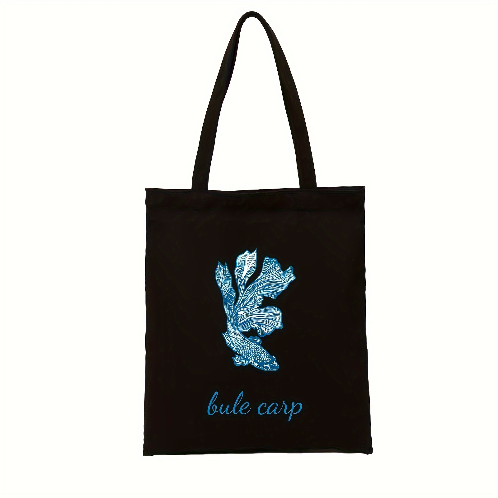 Men's Customized Blue Fish Canvas Bag Capable Name - Temu