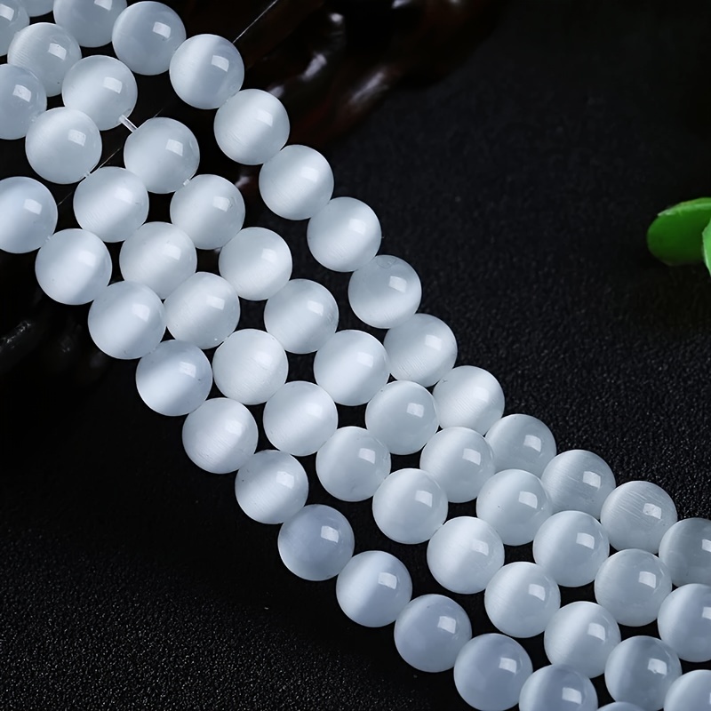 Zhung Ree 12mm White Beads for Jewelry Making,Natural Stone Beads for Bracelets Making,Striated Stone Round Loose Gemstone Beads for Jewel, Stone
