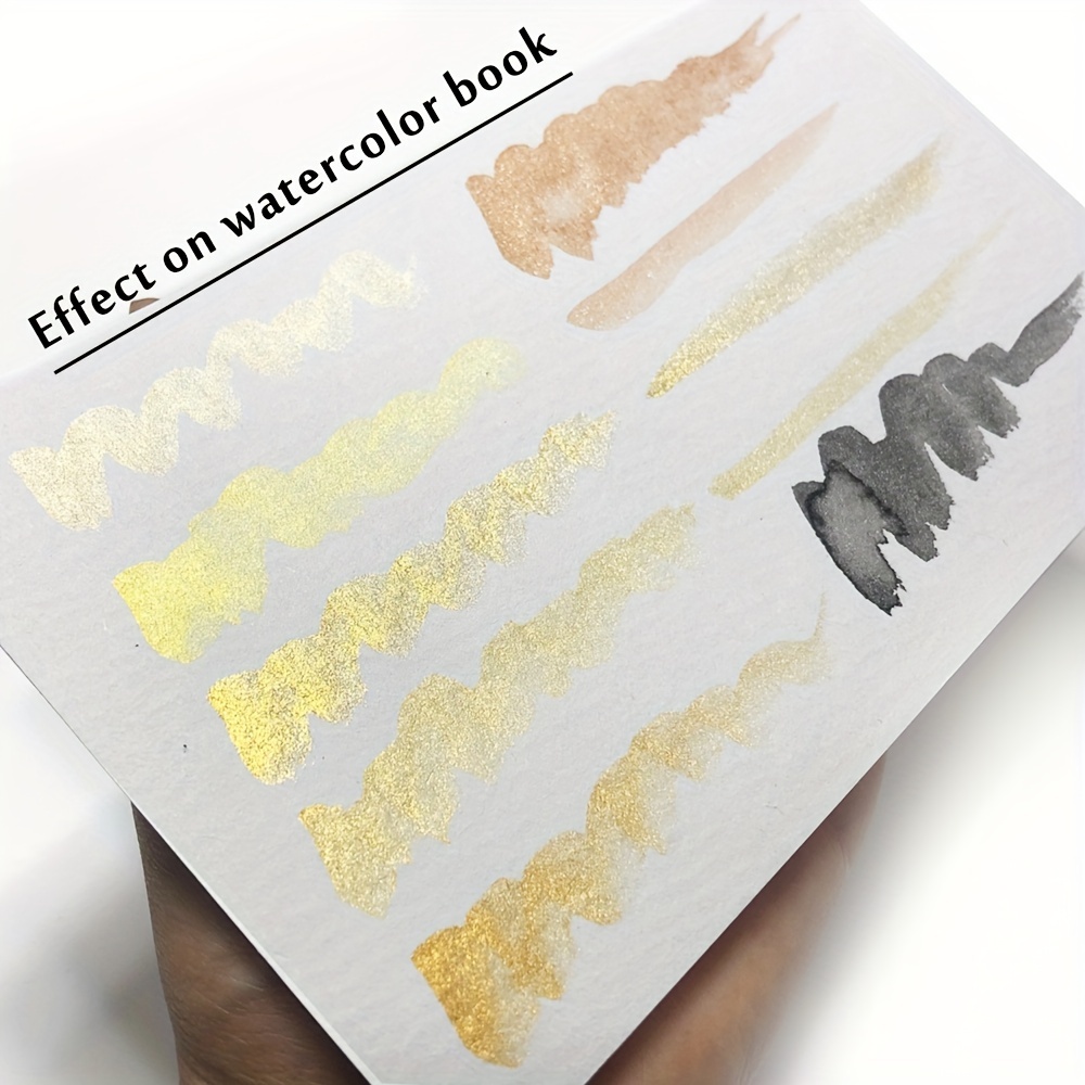 Superior 5/8Color Metallic Pearl Watercolor Pigment Set Gold Paint