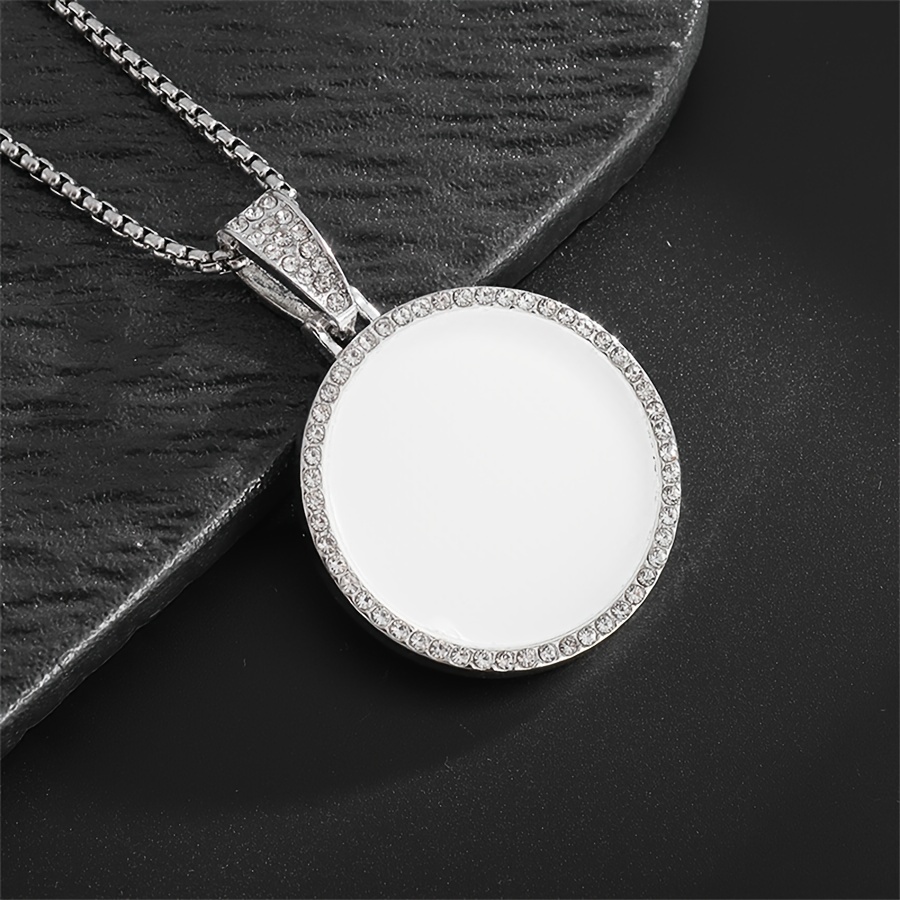 TEMU 1pc Fashionable Circle Photo Frame That Can Hold Small Photos, Women's Necklace, Women's Trendy Jewelry